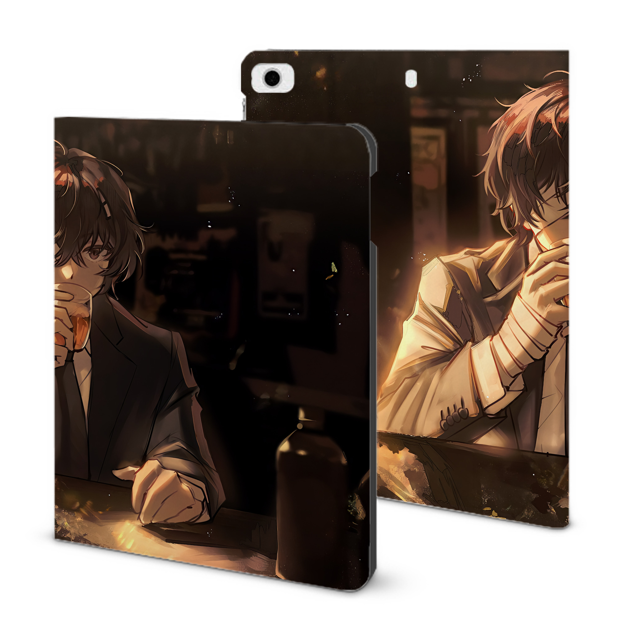 （画像用） 文豪ストレイドッグス Bungo Stray Dogs IPad ケース ブック型 PUレザー TPU 耐衝撃 軽量 薄型 ペン収納なし 全面保護 IPad 各モデル対応